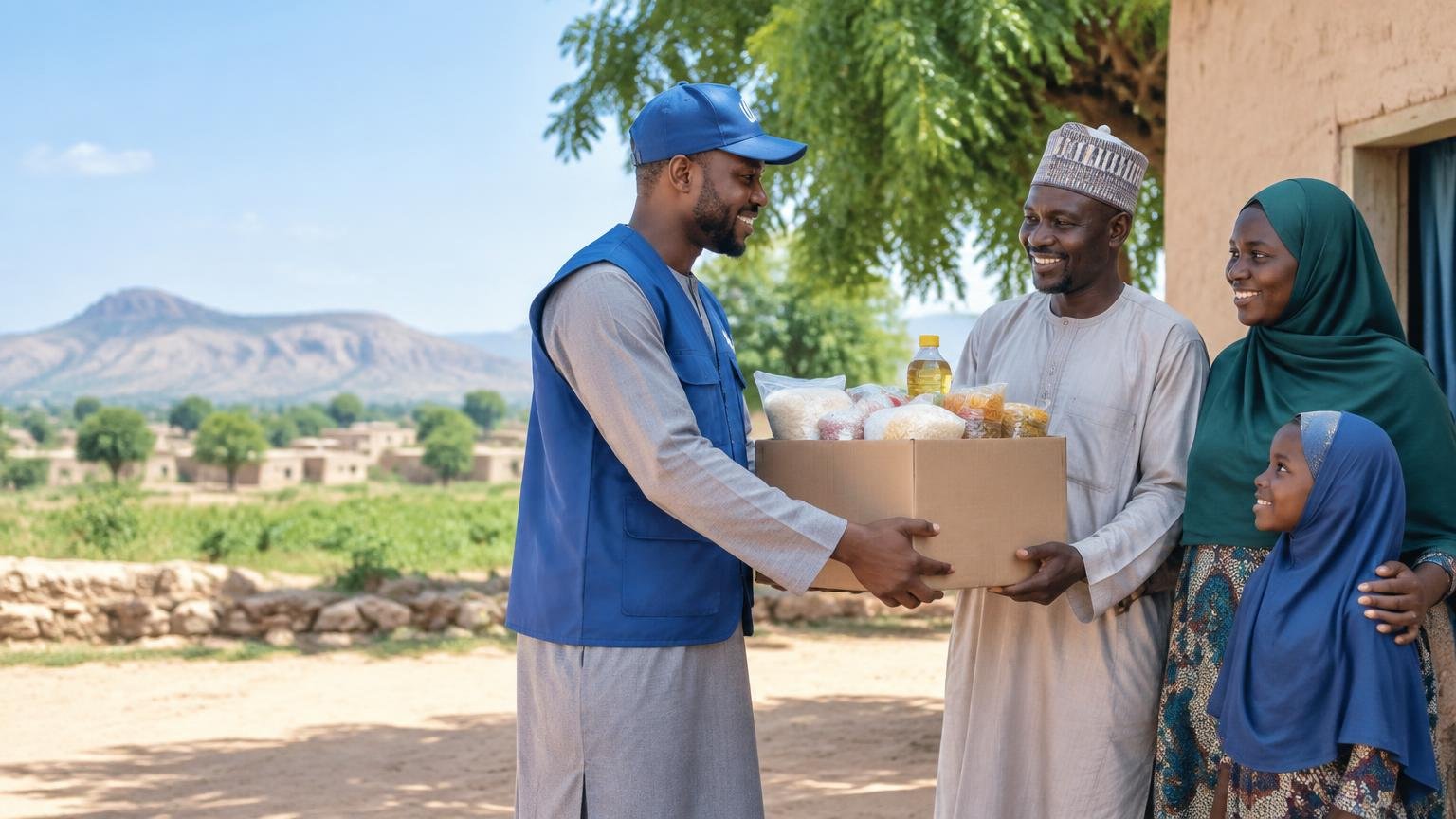 Dignified community food support for a family