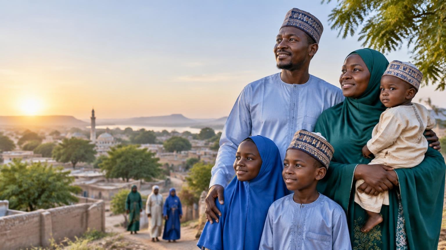A hopeful family looking toward a stronger community